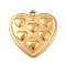 304 Stainless Steel Pendants, Heart, Golden, 19x18.5x2.5mm, Hole: 1.6mm