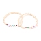 Mother's Day Gifts, Stretch Bracelets, with Natural Pearl Beads and Acrylic Beads, Word MaMa, Colorful, Inner Diameter: 2-1/2 inch(6.5cm)
