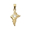 304 Stainless Steel Star Pendants, with Rhinestone, Ion Plating(IP), Golden, Crystal, 28x15x3.5mm, Hole: 7x3mm