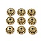 Tibetan Style Alloy Caps, Cadmium Free & Nickel Free & Lead Free, Antique Golden, 8x3mm, Hole: 2mm