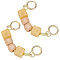 2Pcs Square Resin Beaded Bag Extension Chains, with Alloy Spring Gate Ring, Purse Making Supplies, Gold, 15.5cm