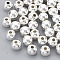 CCB Plastic Beads, Round, Silver Color Plated, 5.5~6x5mm, Hole: 1.8mm, about 4280pcs/500g