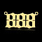 Ion Plating(IP) 201 Stainless Steel Pendants, Number, Real 18K Gold Plated, Num.8, 12~14x18~26x1mm, Hole: 1.4mm