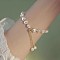 Resin Imitation Pearl Beaded Slider Bracelet for Women, Nuggets, White, 6-1/4 inch(16cm)