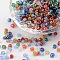 Round Glass Seed Beads, Transparent Colours Rainbow, Round, Mixed Color, 6/0, 4mm, Hole: 1.5mm, about 4500pcs/pound