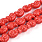 Handmade Porcelain Beads Strands, Spiral Shell, Orange Red, 14.5~15x12.5x9mm, Hole: 2mm, about 25pcs/strand, 35.9~36cm