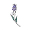 Alloy Rhinestone Brooches, with Plastic Imitation Pearl Beads, Rose Flower, Antique Silver, Capri Blue, 36.5x16.5mm