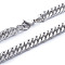 Non-Tarnish Men's 304 Stainless Steel Diamond Cut Cuban Link Chain Necklaces, with Lobster Claw Clasps, Stainless Steel Color, 24.21 inch(61.5cm)