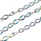 Ion Plating(IP) 304 Stainless Steel Curb Twisted Chains, Soldered, with Spool, Rainbow Color, 4x2x1mm, about 32.8 Feet(10m)/roll