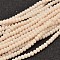 Faceted Rondelle Glass Beads Strands, Blanched Almond, 3.5x2.5~3mm, Hole: 0.8mm, about 105~110pcs/strand, 29~31cm