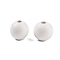 Wood European Beads, Matte Style, Round, White, 15mm, Hole: 4.7mm