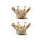 Alloy Rhinestone Crown Beads, Focal Beads for Beadable Pens, Keychains and Jewelry, Golden, 25.5x23.5x13.5mm, Hole: 2.5mm