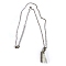 Natural Howlite Trapezoid Pendant Necklaces, Stainless Steel Cable Chain Necklaces for Women, 17.72 inch(45cm)