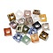 Mixed Gemstone Bead Frame, Square, 10~10.5x10~10.5x3.5~4.5mm, Hole: 1.4mm, Inner Diameter: 5x5mm