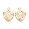 CCB Plastic Pendants, Heart, Light Gold, 34x24x7~7.5mm, Hole: 3mm