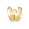 Brass Beads, Long-Lasting Plated, Rack Plating, Lead Free & Cadmium Free, Real 18K Gold Plated, Letter 14x13x5mm, Hole: 11x3mm