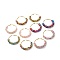 Glass Seed Beaded Hoop Earrings for Girl Women, with 304 Stainless Steel Ear Wire, Golden, Mixed Color, 49x8mm, Pin: 1mm