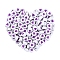 Opaque Acrylic Beads, with Enamel, Flat Round with Heart, Blue Violet, 7x3.5mm, Hole: 1.2mm