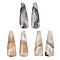 Natural Mexican Agate Pendants, Trapezoid Charms, 38~40x12~13.5x4~5mm, Hole: 1.2mm