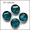 Imitation Austrian Crystal Beads, Grade AAA, K9 Glass, Faceted, Flat Round, Dark Cyan, 8x4mm, Hole: 0.9~1mm