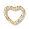 Rack Plating Brass Micro Pave Cubic Zirconia Twister Clasps, Cadmium Free & Lead Free, Long-Lasting Plated, Real 18K Gold Plated, Heart, Clear, 20x22x3mm