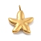 Ion Plating(IP) 304 Stainless Steel Pendants, Starfish, Real 14K Gold Plated, 16.5x14x3mm, Hole: 1.6mm