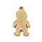 304 Stainless Steel Textured Pendants, Boy, Golden, 13.5x7x1mm, Hole: 1mm