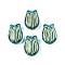 Plating Acrylic Beads, Metal Enlaced, Flower, Dark Turquoise, 16.5x12x7.5mm, Hole: 1.2mm
