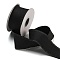 5Yard Nylon Ruffled Ribbon, Clothes Accessories, Black, 1-5/8 inch(40mm), about 5 Yards/Roll