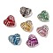 Spray Painted Transparent Acrylic Beads, Heart, Mixed Color, 20x22.5x11.5mm, Hole: 2.5mm