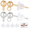 40Pcs 2 Style Brass Ball Stud Earring Post, with Loops, Nickel Free, with 50Pcs Eco-Friendly Plastic Ear Nuts, Platinum & Golden, 6x4mm, Hole: 1mm, Pin: 0.8mm, 20Pcs/style