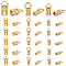 60Pcs 3 Style Brass Cord End, End Caps with Hole, Bag & Cloth Making Supplies, Column, Real 18K Gold Plated, 7~10x4~5x2.5~4.5mm, Hole: 2.2~3.4mm, Inner Diameter: 1.6~3mm, 20Pcs/style