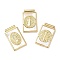 Brass Pave Natural White Shell Religion Rectangle Pendants, Real 18K Gold Plated, Lead Free & Cadmium Free, Long-Lasting Plated, Mixed Shapes, 22.5x13.5x3mm, Hole: 1.4~1.5mm