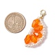 Подвесные украшения из оранжевого стекла и стеклянных бусин HJEW-TA00336-04-3