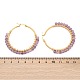 Серьги-кольца с бусинами EJEW-JE03830-02-4