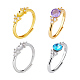 4 шт. 2 цвета 925 регулируемых кольца из стерлингового серебра со стразами STER-NB0001-16-1