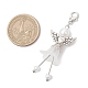 Подвеска в виде ангела из матового акрила и стеклянного жемчуга HJEW-JM03479-01-3