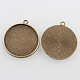 Плоские круглые сеттинги сплава кулон кабошон X-PALLOY-N0088-36AB-NF-2