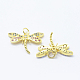 Латунные микро проложить кубического циркония подвески KK-P133-02G-NR-2