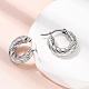 Серьги-кольца из нержавеющей стали 304 с закрученными кольцами EJEW-Z146-01P-01-5