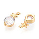 Латунные микро проложить кубического циркония подвески KK-N263-73B-G-2
