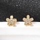 Серьги-гвоздики из латуни с микро-паве и прозрачным фианитом EJEW-P331-12G-1