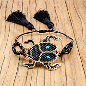 Стекло бисер ссылаются браслеты HN0636-3