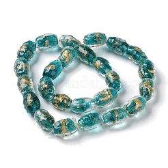 Нить золотых песочных бусин лэмпворк ручной работы LAMP-Z007-05C