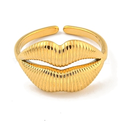 Кольцо-манжета с открытыми губами из нержавеющей стали 304 с ионным покрытием (IP) для женщин&nbsp;X-RJEW-A043-20G