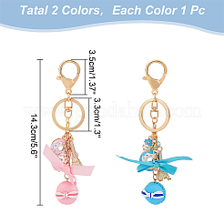 2 шт. 2 цвета милый сладкий брелок из смолы в виде пирожного-макаруна&nbsp;KEYC-WR0001-43