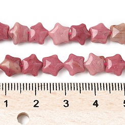 Нити бусин из натурального родонита в форме звезды G-Z080-A07