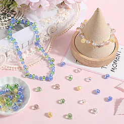 250 шт. 5-х цветное прозрачное гальваническое стекло с имитацией нефритовых стеклянных бусин EGLA-SP0001-06