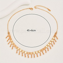 Модные винтажные латунные металлические цепочки-клеверы с каплевидными кисточками для женщин&nbsp;FJ5274