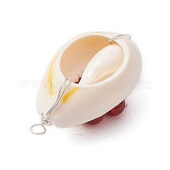 7 шт. 7 стиля подвески из натурального камня с бусинами и цветами из медной проволоки PALLOY-JF03440-02